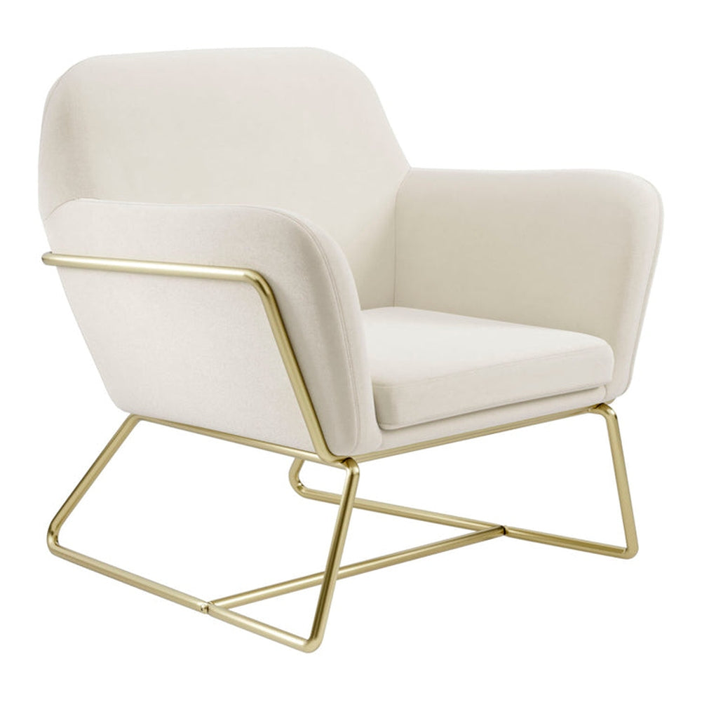 Theodore Armchair - Cream Velvet & Gold