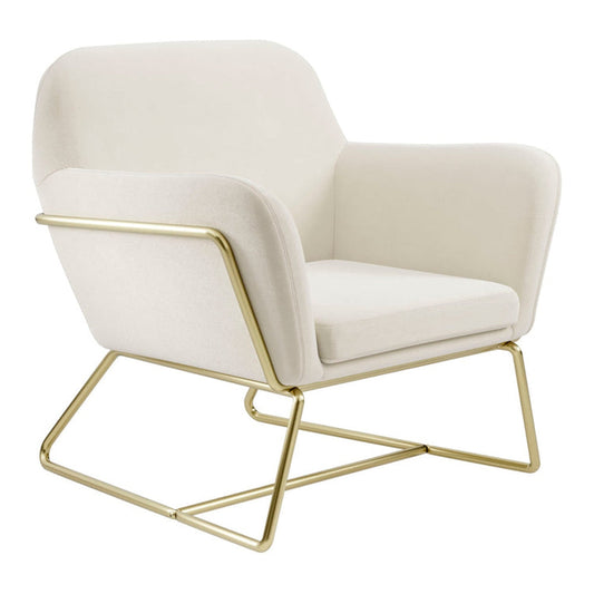 Theodore Armchair - Cream Velvet & Gold