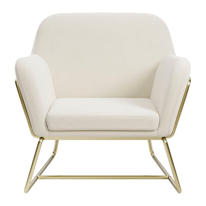 Theodore Armchair - Cream Velvet & Gold