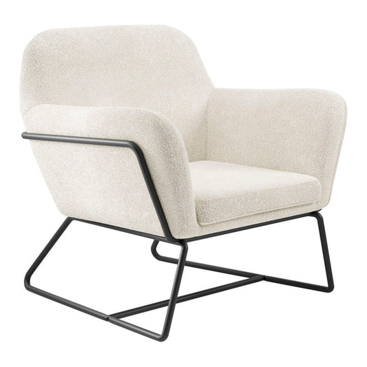 Theodore Armchair - Ivory Bouclé & Black
