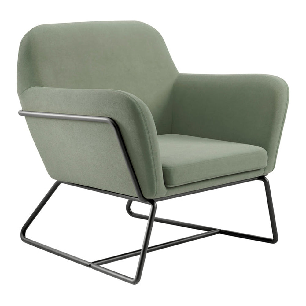 Theodore Armchair - Sage Velvet & Matte Black