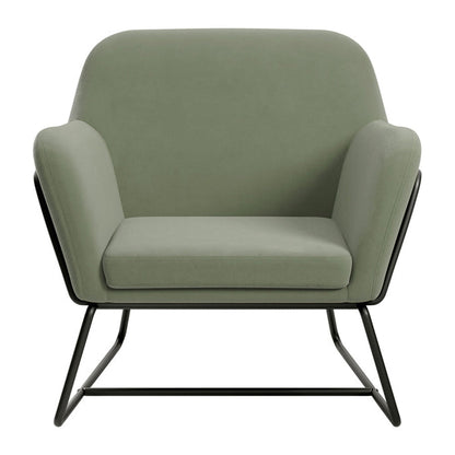 Theodore Armchair - Sage Velvet & Matte Black