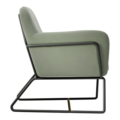Theodore Armchair - Sage Velvet & Matte Black