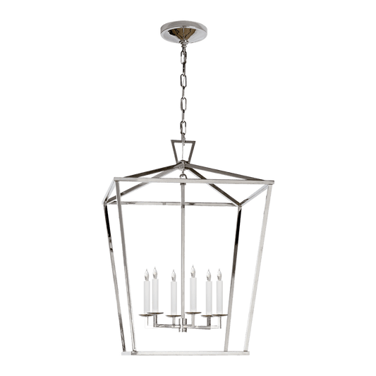 Darlana Large Lantern - Polished Nickel