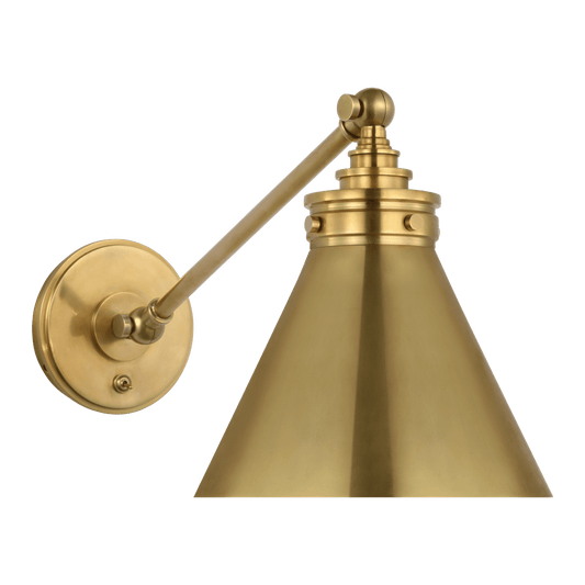 Parkington Single Library Wall Light - Antique-Burnished Brass
