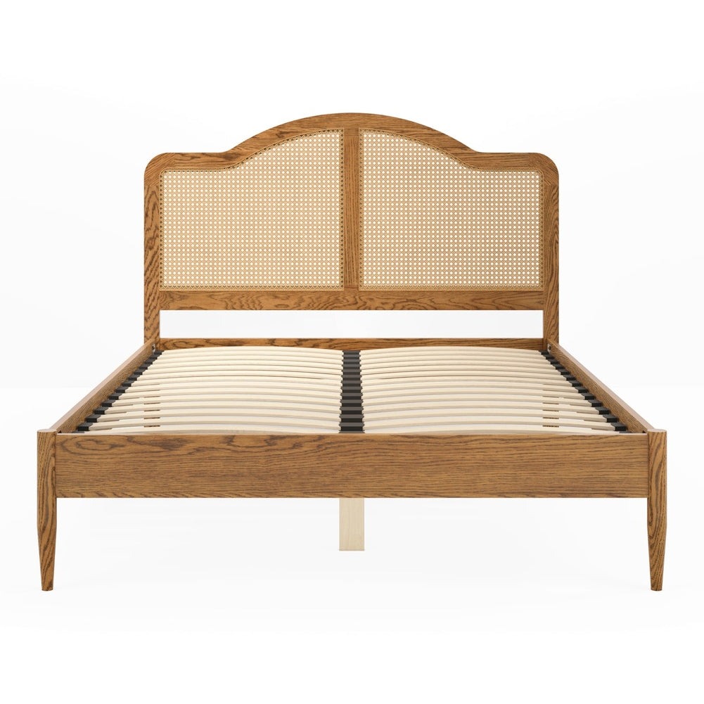 Claudette King Size Bed - Smoked Wood