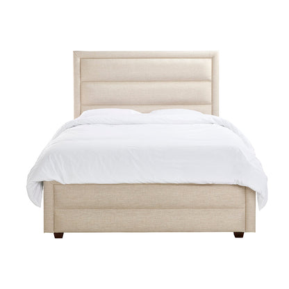 Camilla Luxury Panelled Upholstered Bed - Stone