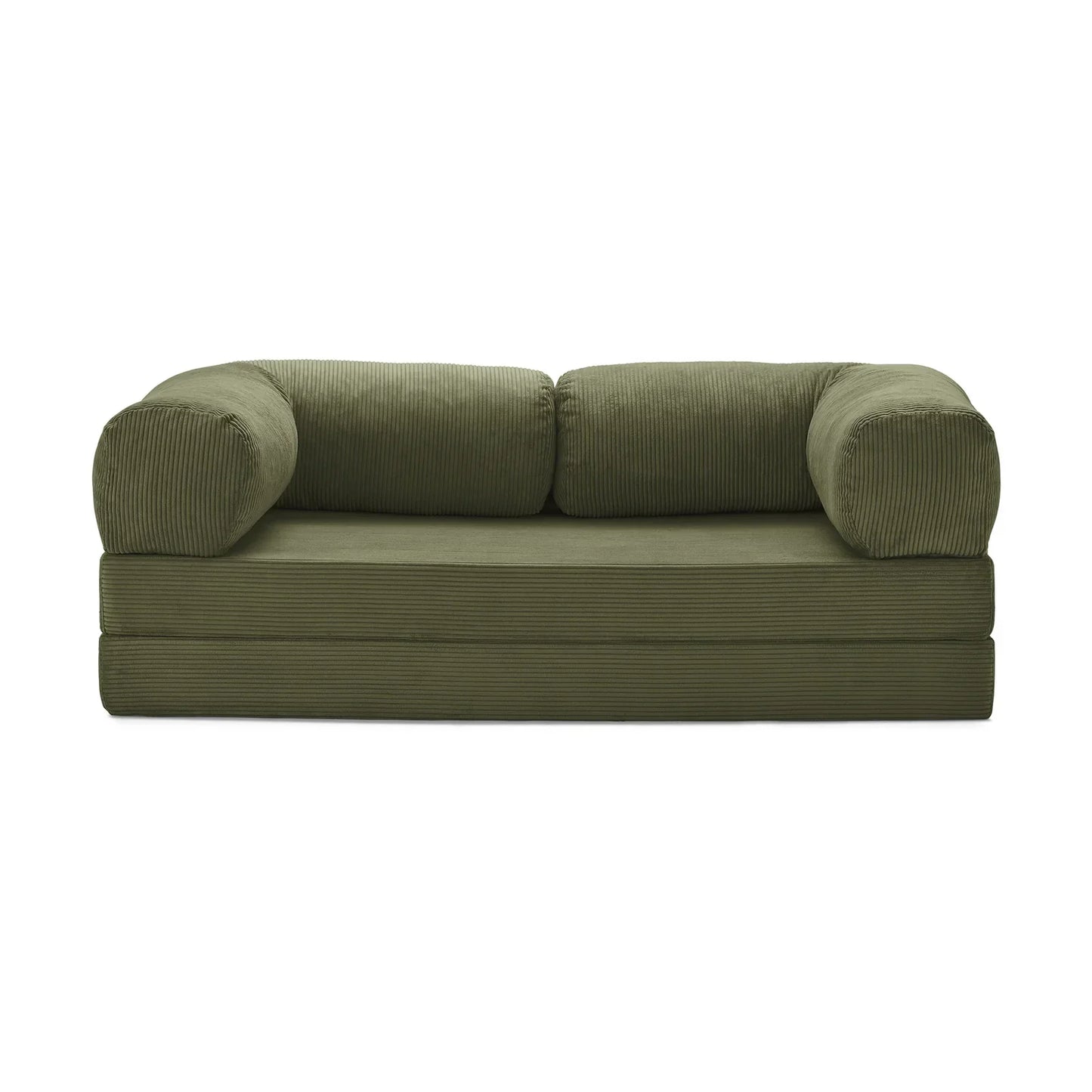 Nubo Compressed Sofa in Olive Green: Space-Saving Design