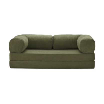 Nubo Compressed Sofa in Olive Green: Space-Saving Design