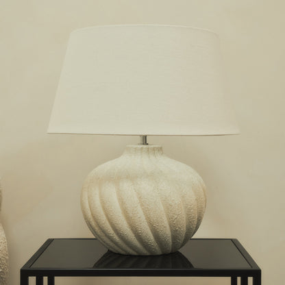 Caprera - Stone Textured Ceramic Drum Shade Table Lamp