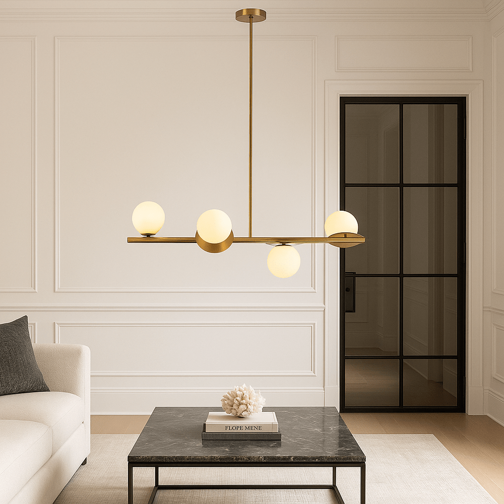 Opal Disc Ceiling Light- Brass