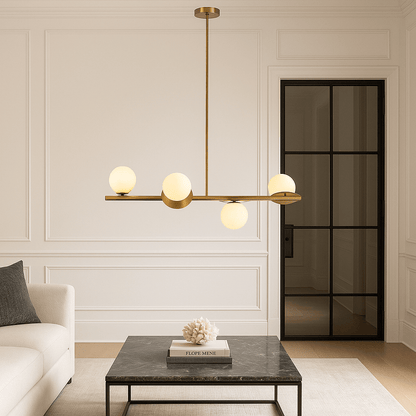 Opal Disc Ceiling Light- Brass