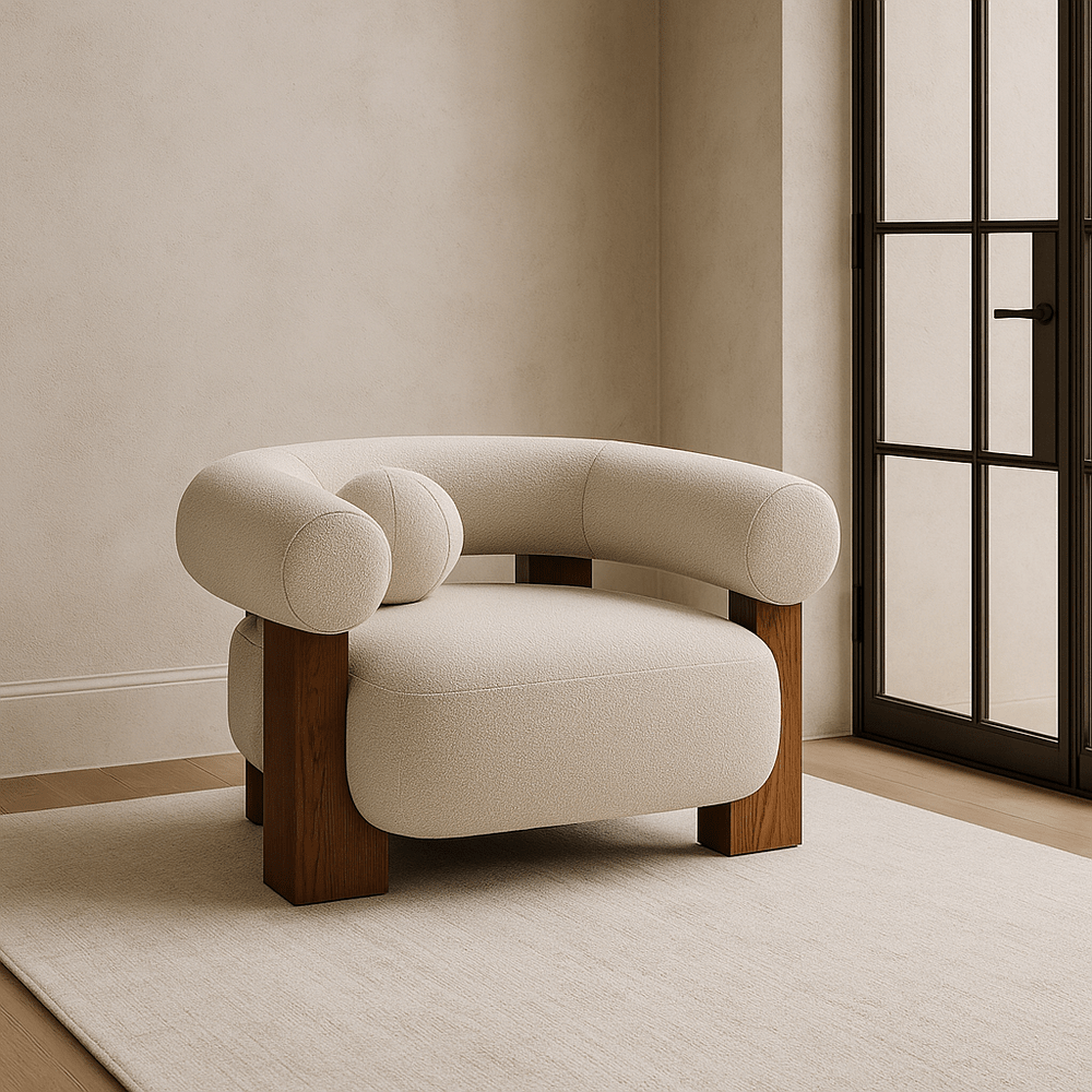 Epic Occasional Chair - Boucle Sand & Classic Brown