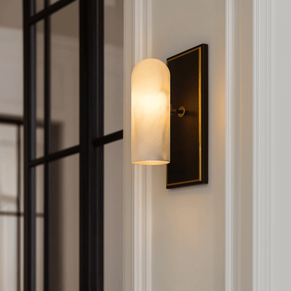 Amatti Wall Light - Black & Alabaster Effect