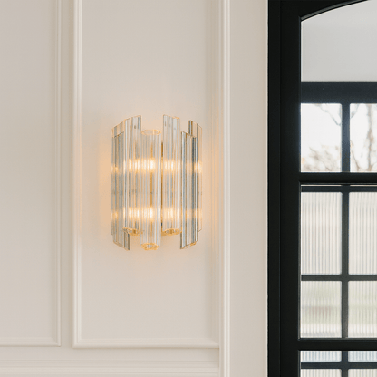 Quartz Wall Light - Translucent Crystal & Polished Nickel