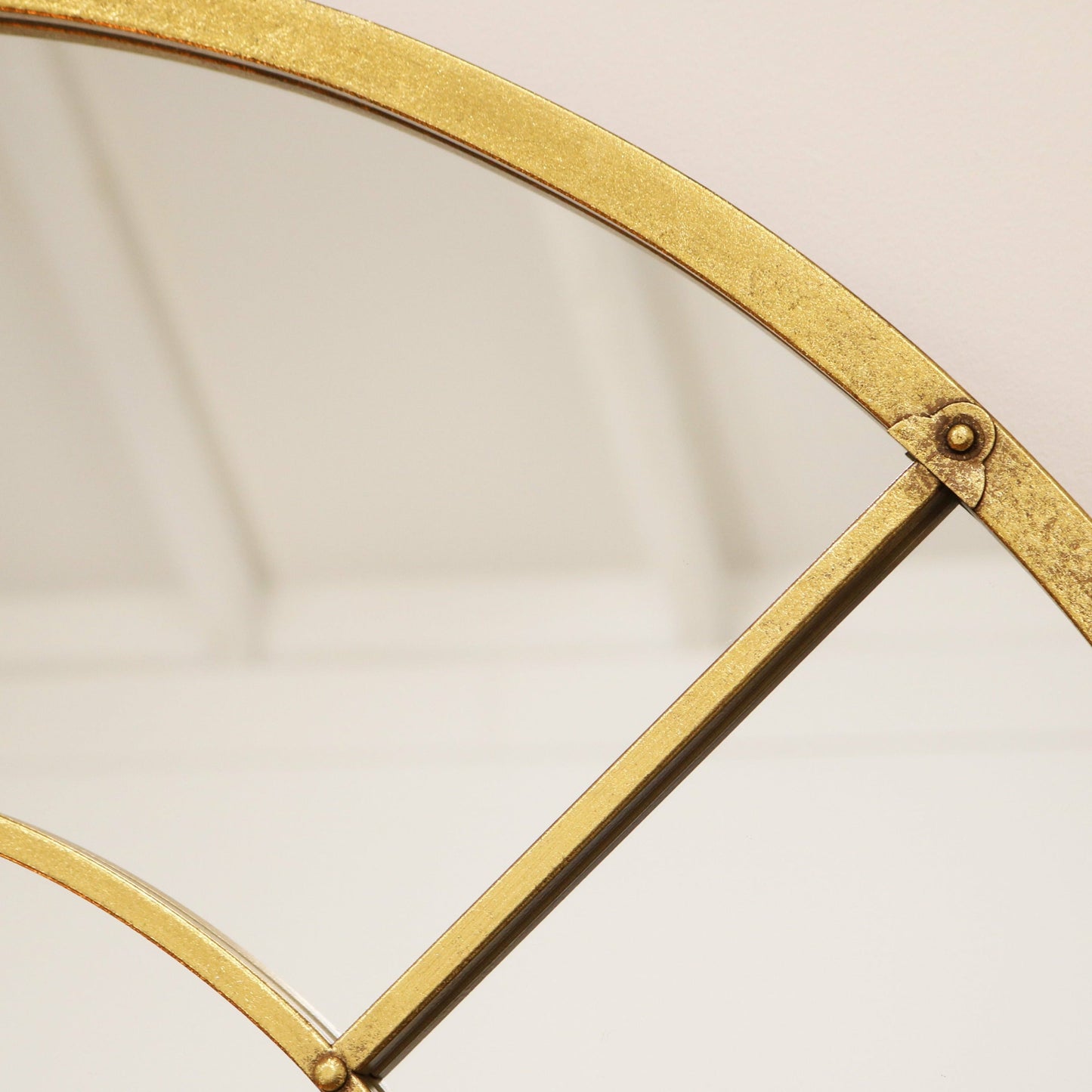 Chicago - Gold Industrial Arched Metal Wall Mirror 119cm x 99cm