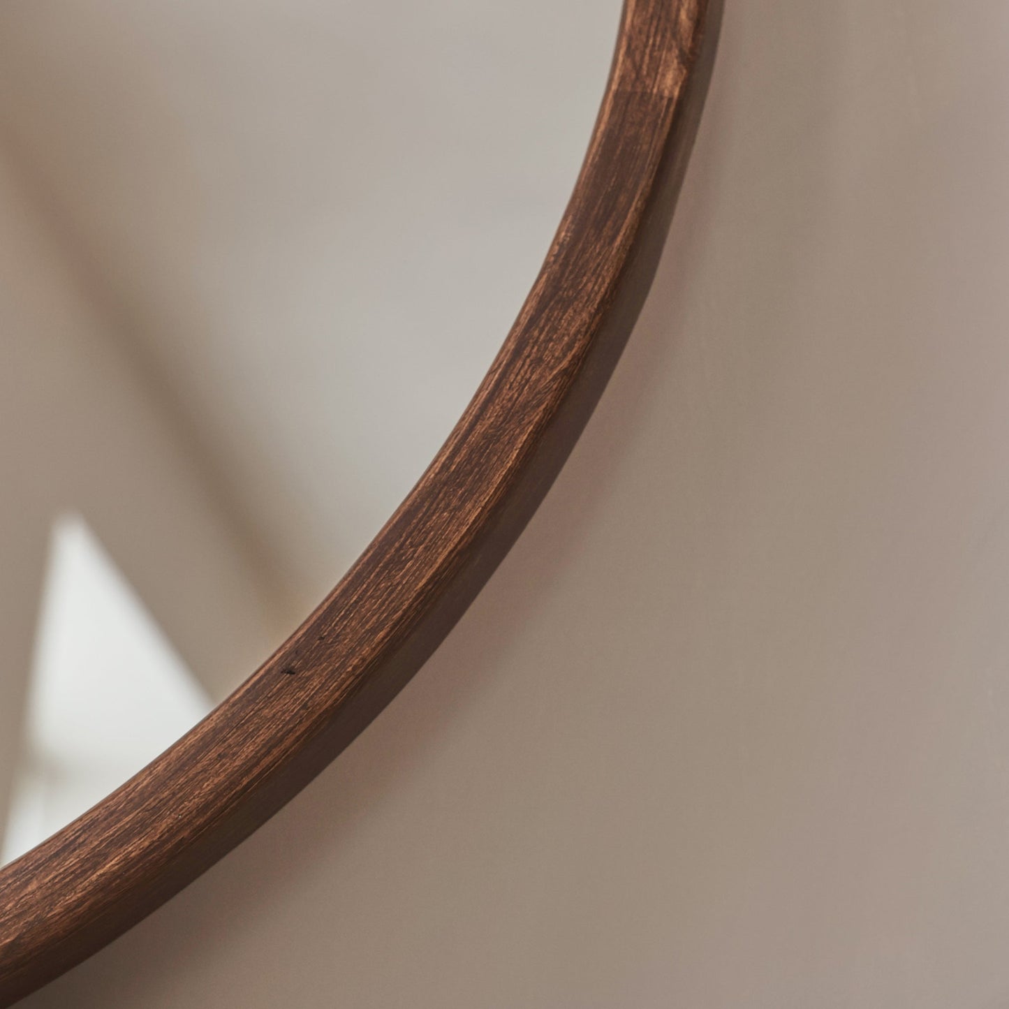 Arden - Dark Wood Round Wooden Wall Mirror 70cm x 70cm