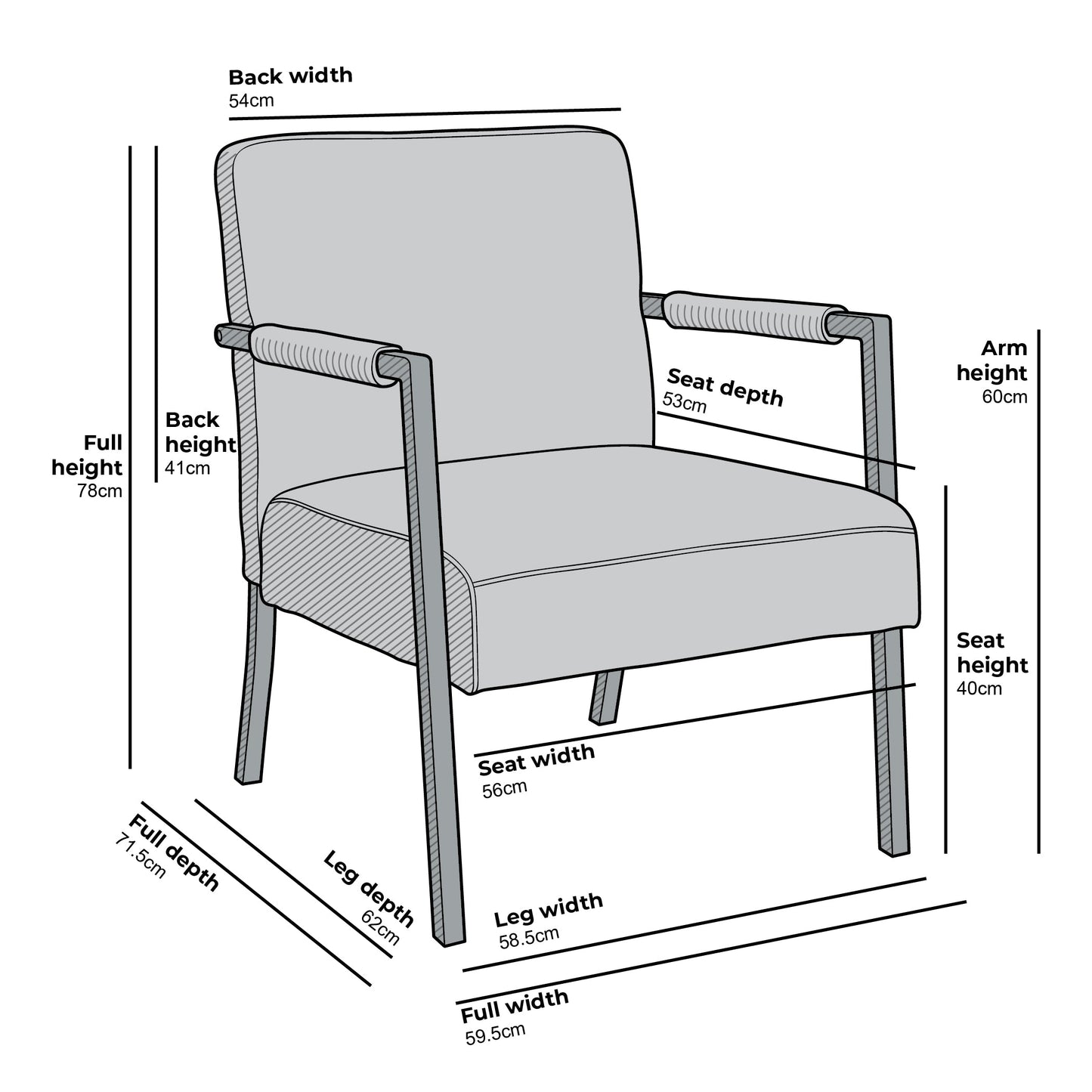 Hatton Steel Frame Boucle Accent Chair (Grey)