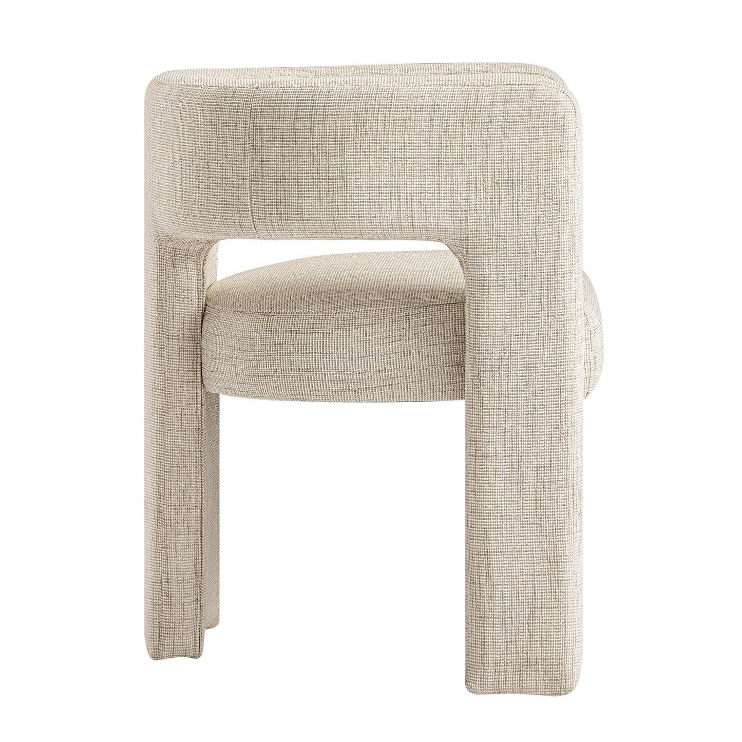 Greenwich Oatmeal & Beige Woven Textured Fabric Dining Chair