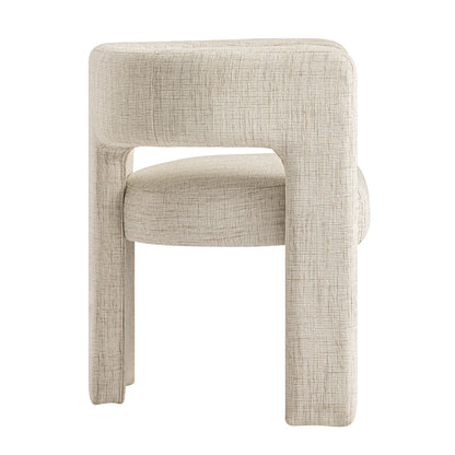 Greenwich Oatmeal & Beige Woven Textured Fabric Dining Chair
