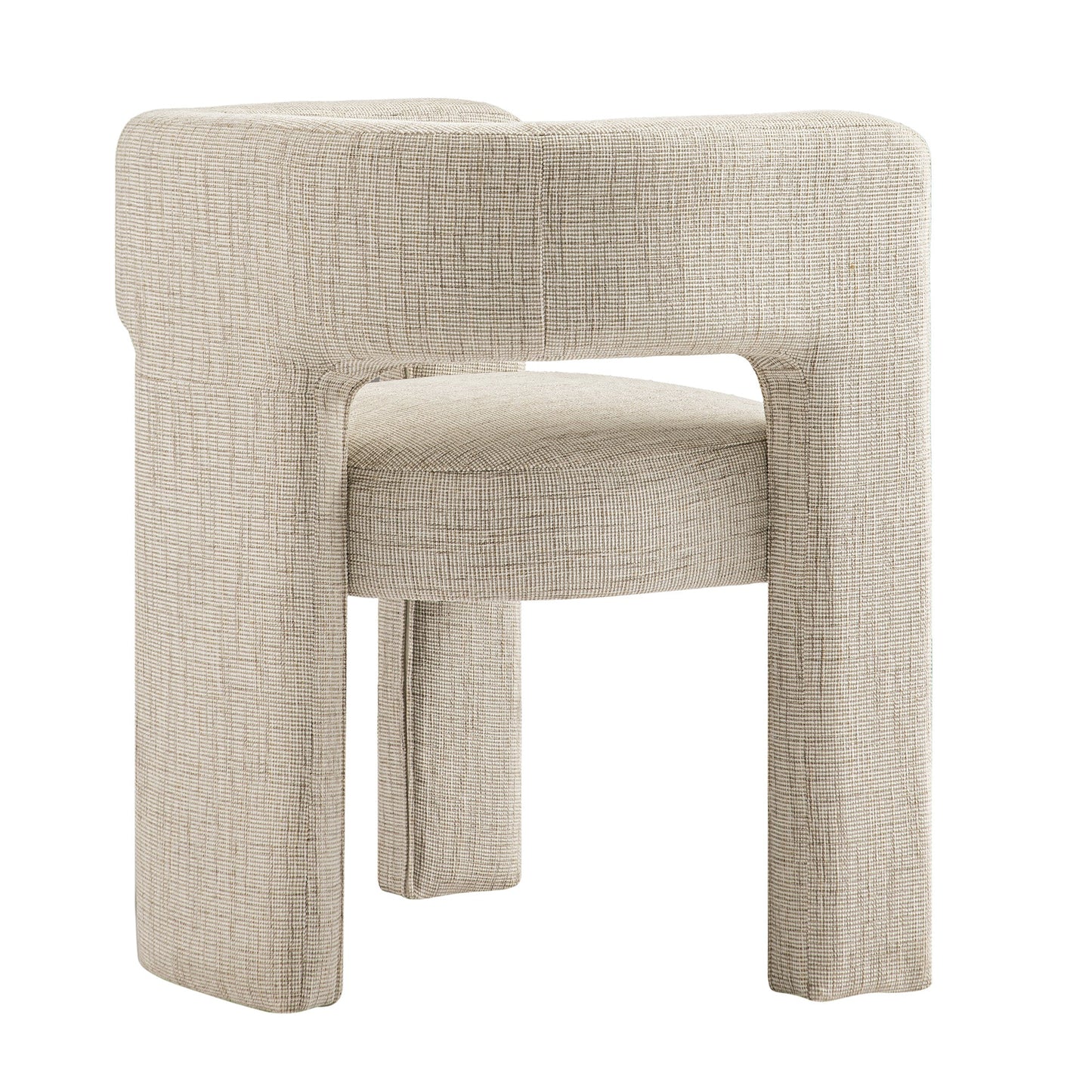 Greenwich Oatmeal & Beige Woven Textured Fabric Dining Chair