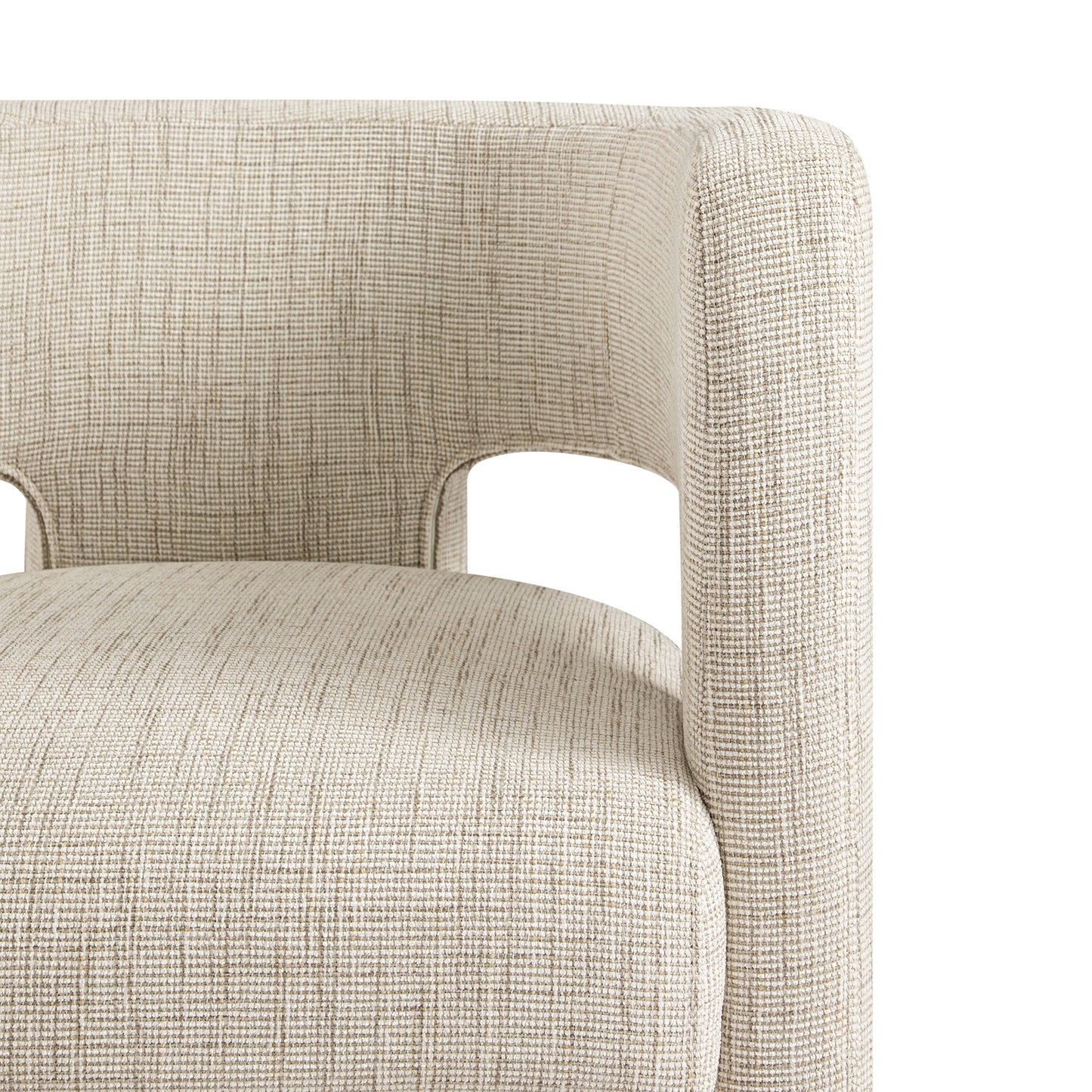Greenwich Oatmeal & Beige Woven Textured Fabric Dining Chair