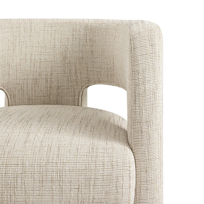 Greenwich Oatmeal & Beige Woven Textured Fabric Dining Chair