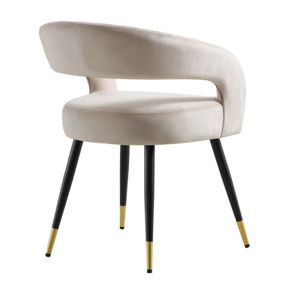 Laurel Wave Champagne Velvet Set of 2 Dining Chairs