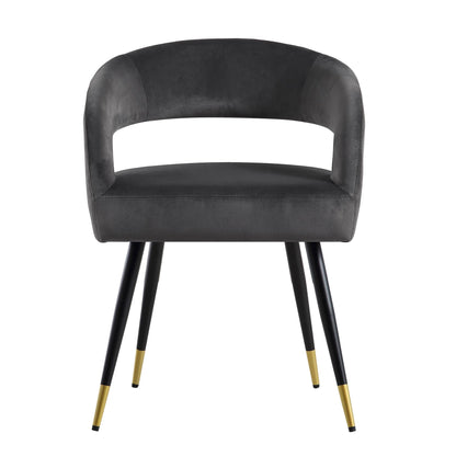Laurel Wave Charcoal Velvet Set of 2 Dining Chairs