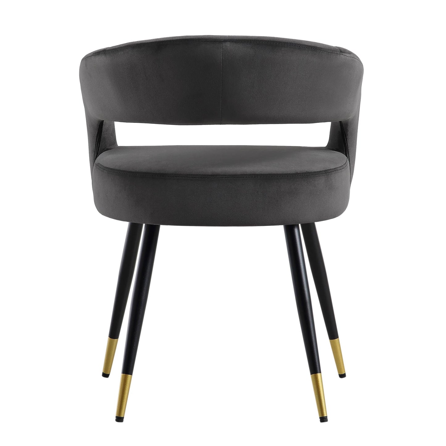 Laurel Wave Charcoal Velvet Set of 2 Dining Chairs