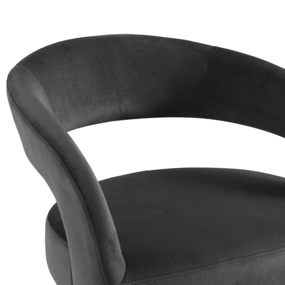 Laurel Wave Charcoal Velvet Set of 2 Dining Chairs
