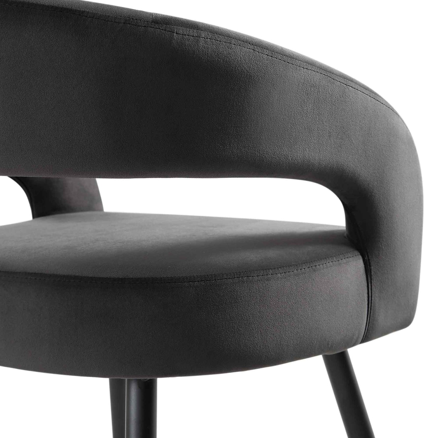 Laurel Wave Charcoal Velvet Set of 2 Dining Chairs