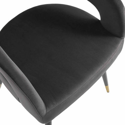 Laurel Wave Charcoal Velvet Set of 2 Dining Chairs