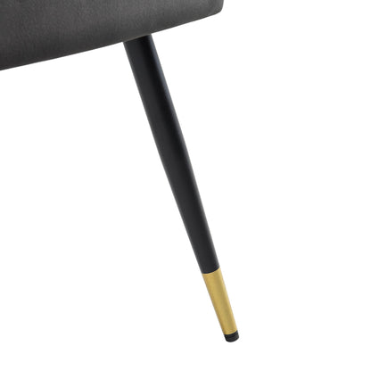 Laurel Wave Charcoal Velvet Set of 2 Dining Chairs