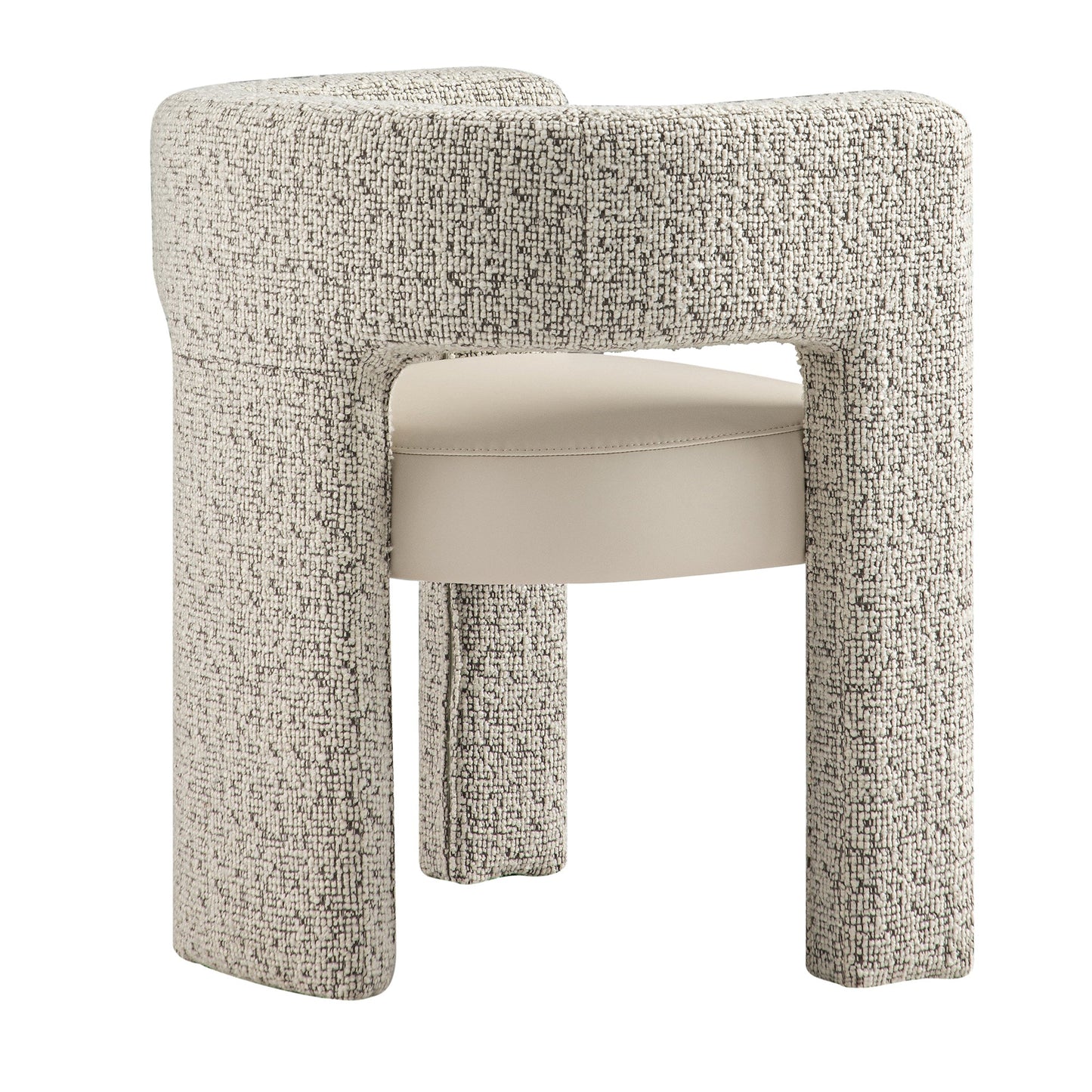 Greenwich Taupe Boucle and Beige Faux Leather Seat Dining Chair