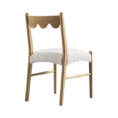 Ludlow Set of 2 Dining Chairs, Ecru Boucle | Natural Oak Frame