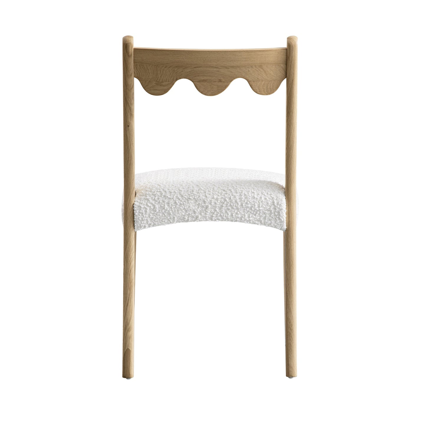 Ludlow Set of 2 Dining Chairs, Ecru Boucle | Natural Oak Frame