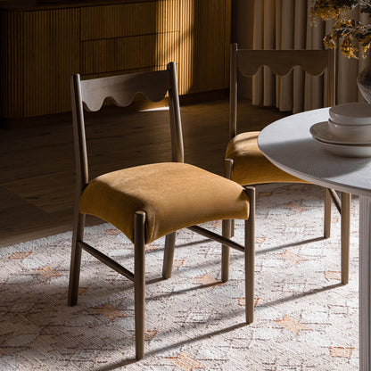 Ludlow Set of 2 Dining Chairs, Spiced Honey Chenille | Silver Oak