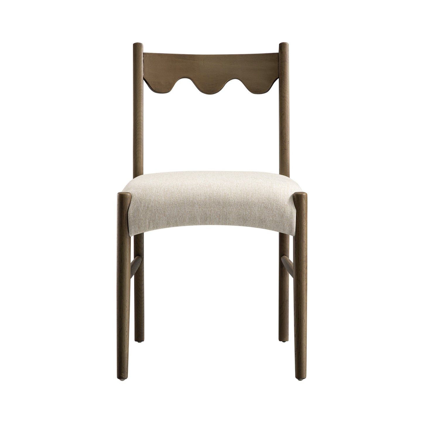 Ludlow Set of 2 Dining Chairs, Oatmeal Fabric | Silver Oak Frame