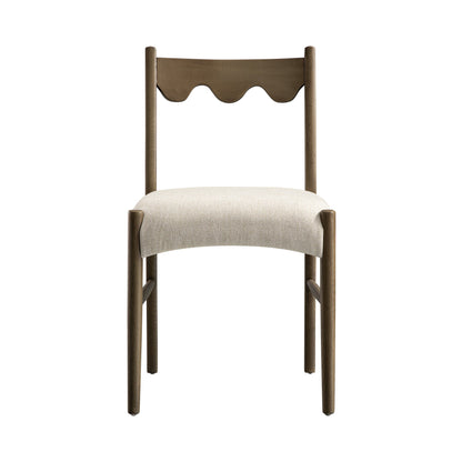 Ludlow Set of 2 Dining Chairs, Oatmeal Fabric | Silver Oak Frame