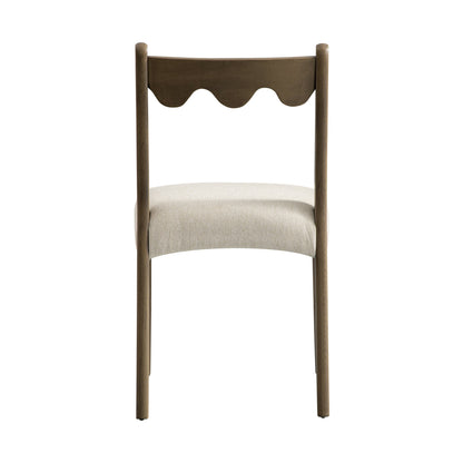 Ludlow Set of 2 Dining Chairs, Oatmeal Fabric | Silver Oak Frame