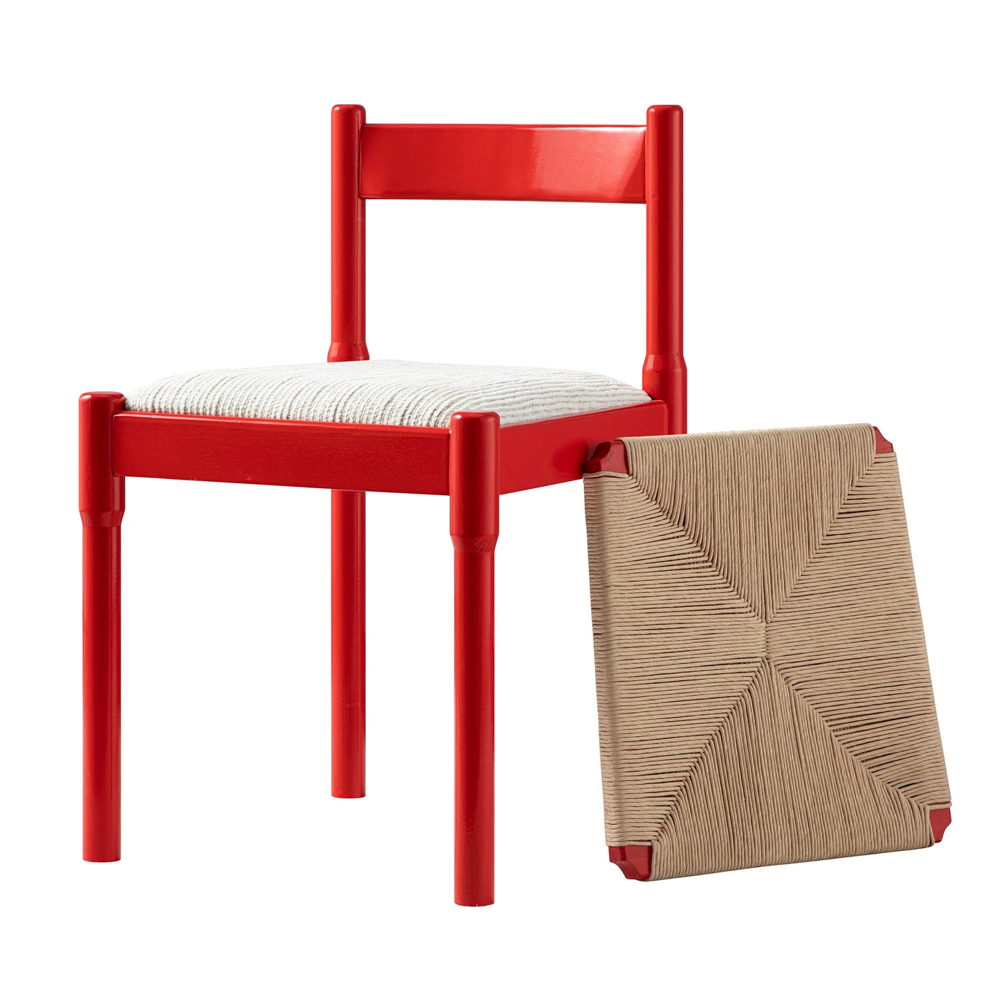 Minley 2-in-1 Dining Chair, Red High Gloss