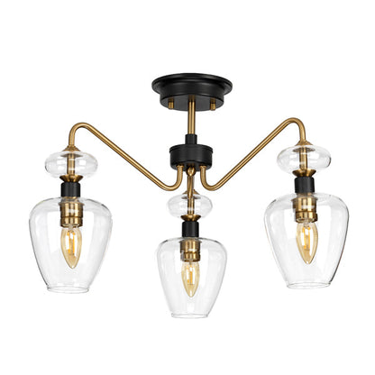 Armand 3 Ceiling Light - Aged Brass & Charcoal Black