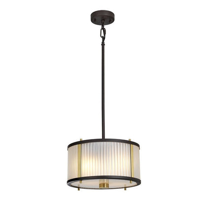 Corona 2 Light Pendant Light - Bronze, Dark Brown & Aged Brass