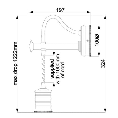 Douille 1 Light Wall Light - Black & Polished Brass
