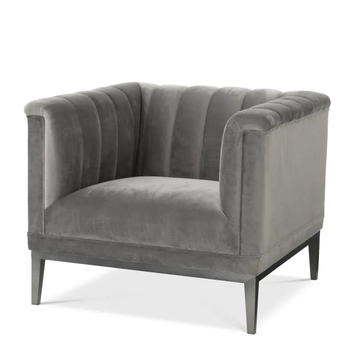 Raffles Chair - Roche Porpoise Grey Velvet