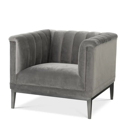 Raffles Chair - Roche Porpoise Grey Velvet
