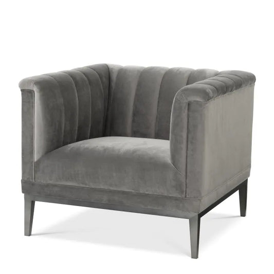 Raffles Chair - Roche Porpoise Grey Velvet