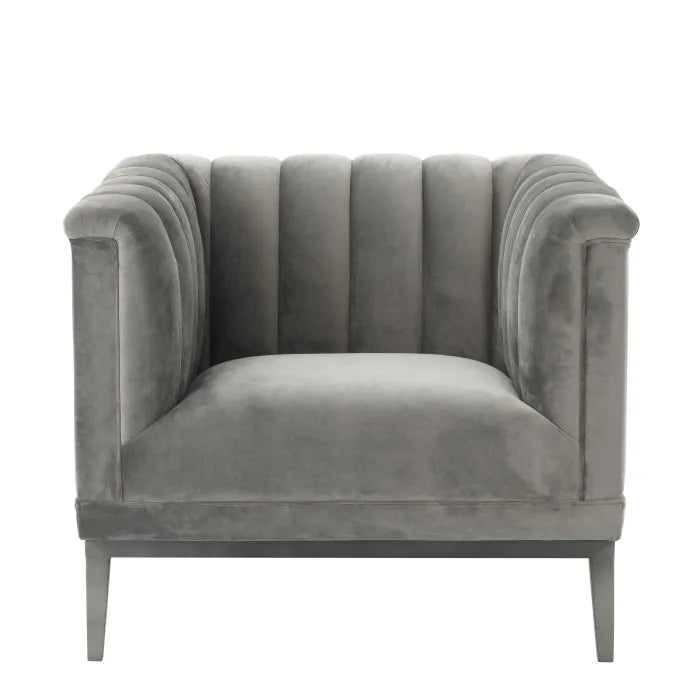 Raffles Chair - Roche Porpoise Grey Velvet