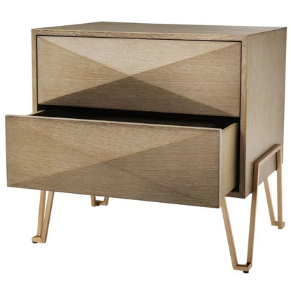 Highland Bedside Table - Washed Oak Veneer